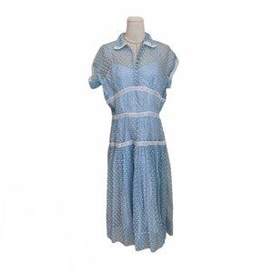 Elegant Blue Lace Dress